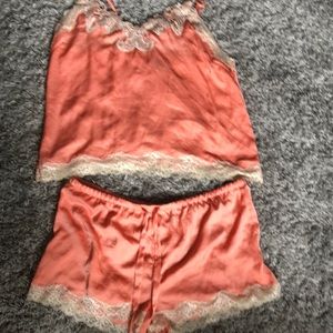 INC coral lace pajama shorts